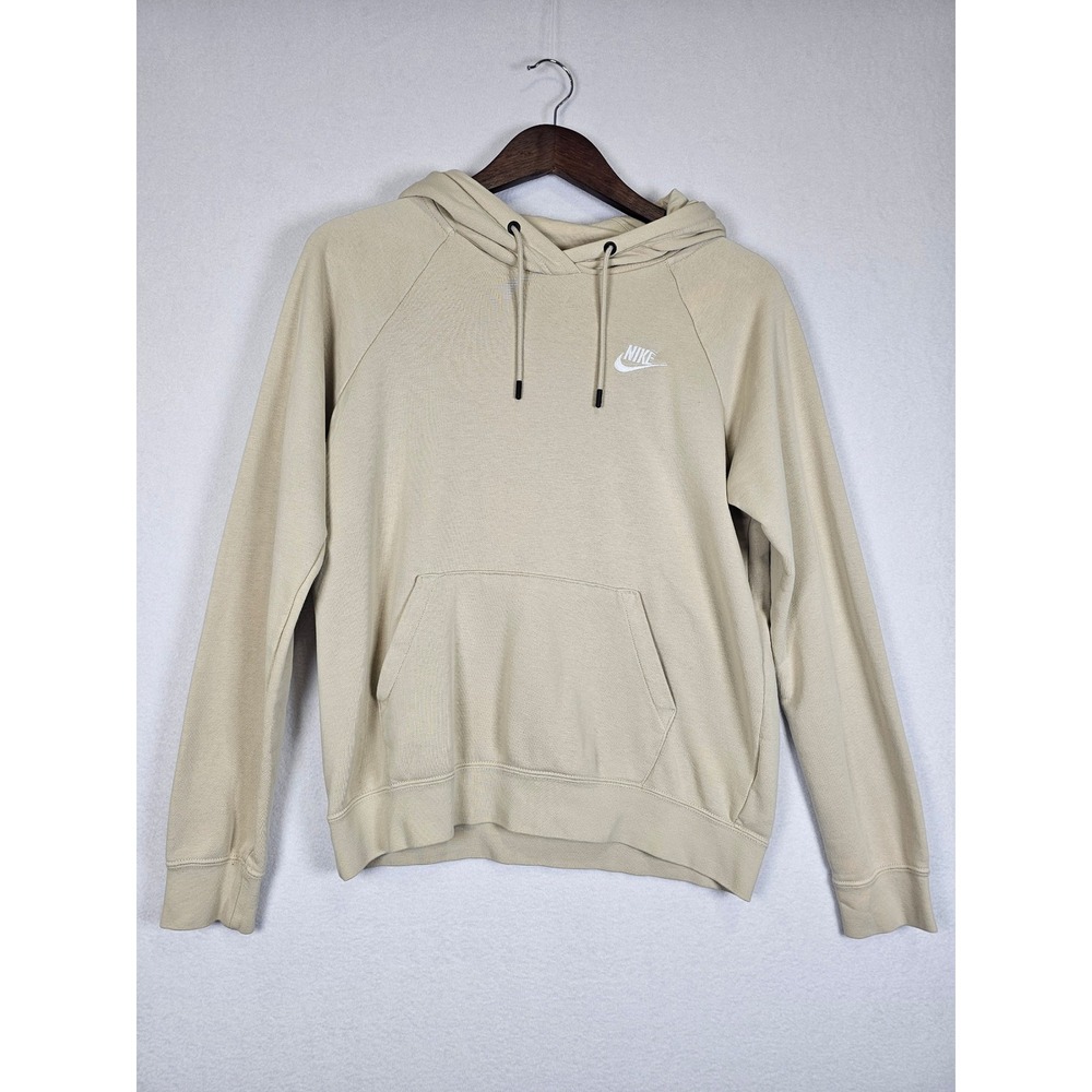 Athleisure Nike Sportswear Essential Hoodie Womens Small Beige BV4124-206 Logo